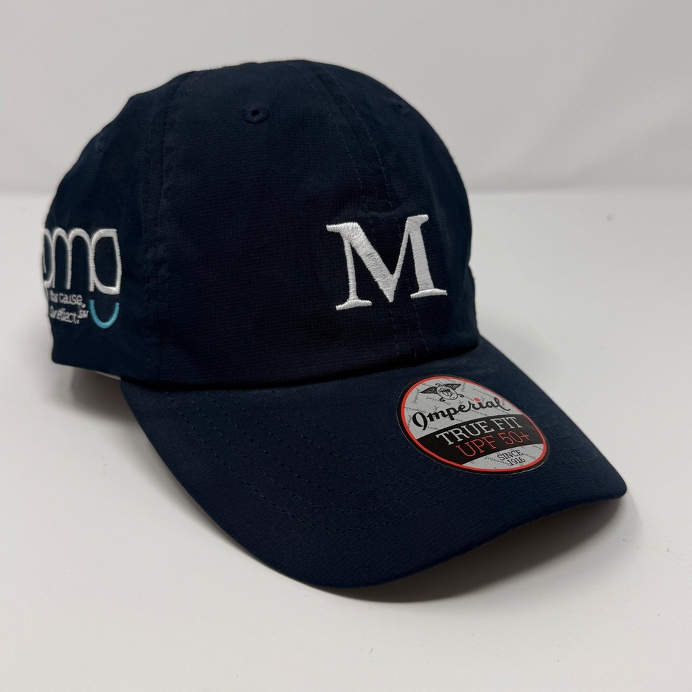 Imperial True Fit Navy Performance Hat Marquis Foundation 20th Annual M Logo - Picture 3 of 10